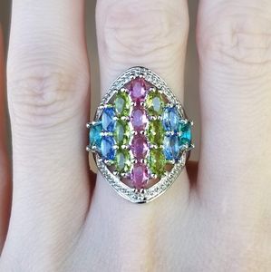 🆕️S925-Violet Tanzanite/Aquamarine/Peridot/Tourma